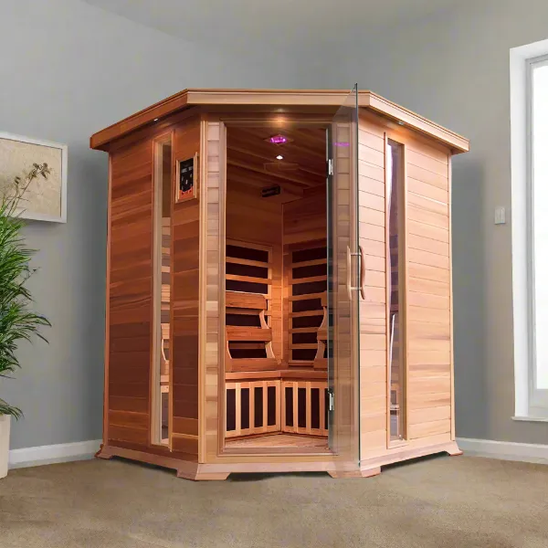 Sunray Bristol Bay 4 Person Indoor Infrared Corner Cedar Sauna
