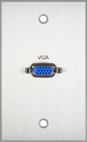 TecNec Board Room Series 1-Gang Black Anodized Wall Plate with 1 High Density 15-Pin VGA Barrel Connector
