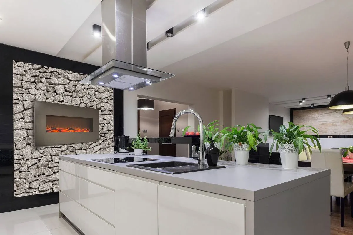 The Onyx Stainless 80026 50 Inch Wall Mounted Electric Fireplace