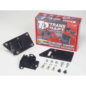 Trans-Dapt Motor Mount - Bolt-On - 1 in Offset - Rubber Pads - LS-Series Engines to GM 3-Bolt