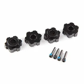Traxxas 8956A Wheel hubs hex aluminum (black-anodized) (4) 4x13mm screw pins (4) -Discontinued