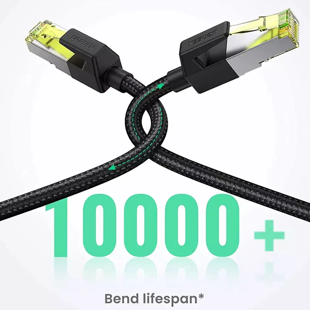 Ugreen 10 Meters Cat 7 High-Speed Braided RJ45 Ethernet Cable with Pure Copper Core, 10Gbps 600MHz Transmission Speed, Nylon Braided Jacket for PC, Laptop, TV, PS5, PS4, Xbox One, Modem, Router, Printer, etc | 30791