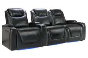 Valencia Oslo Modern XL Home Theater Seating Row of 3 Loveseat Right, Midnight Black