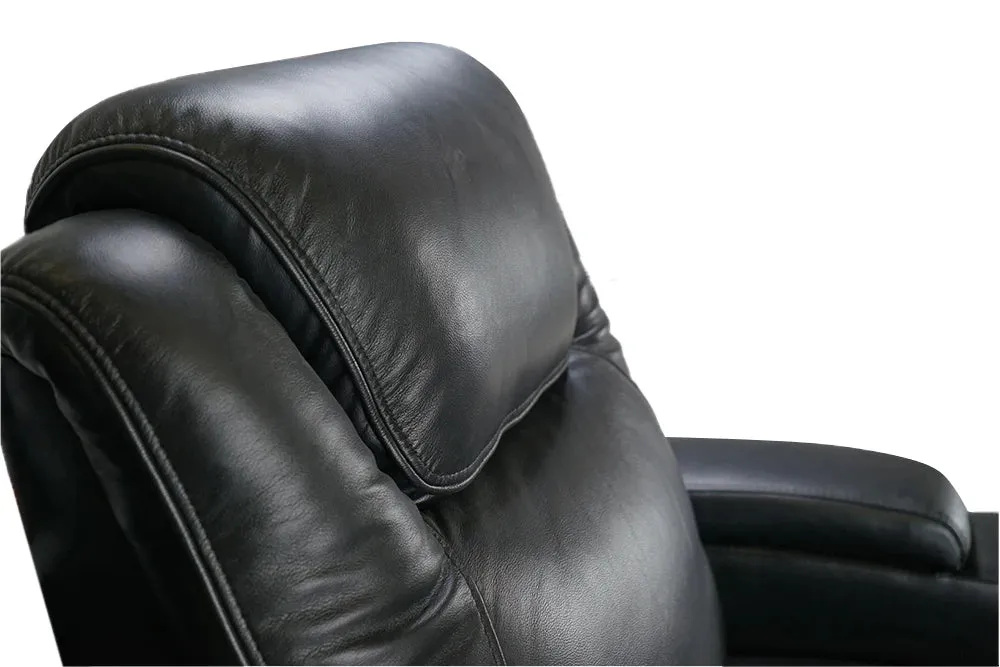Valencia Oslo Modern XL Home Theater Seating Row of 4 Loveseat Right, Midnight Black