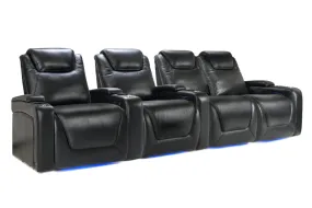 Valencia Oslo Modern XL Home Theater Seating Row of 4 Loveseat Right, Midnight Black