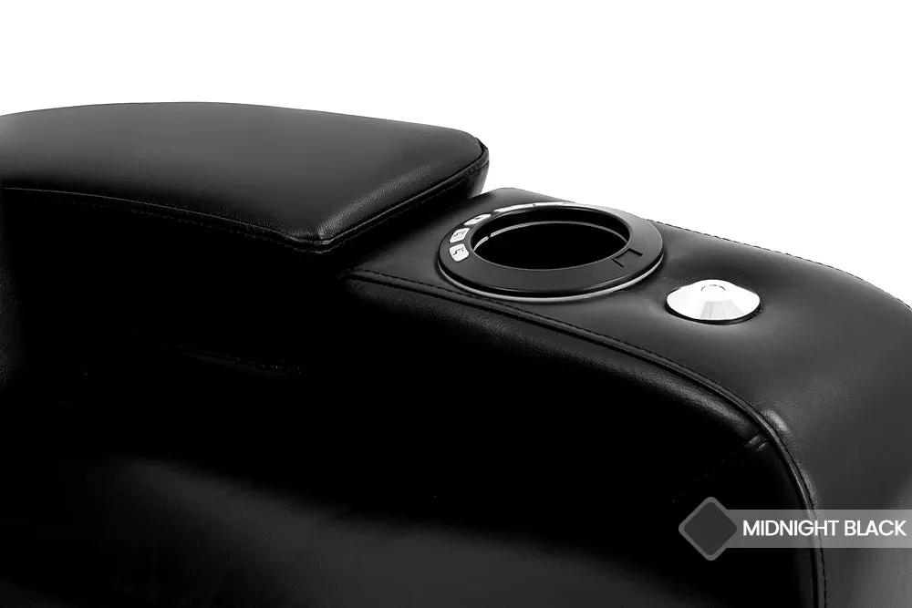 Valencia Venice Leather Home Theater Seating Row of 3, Black
