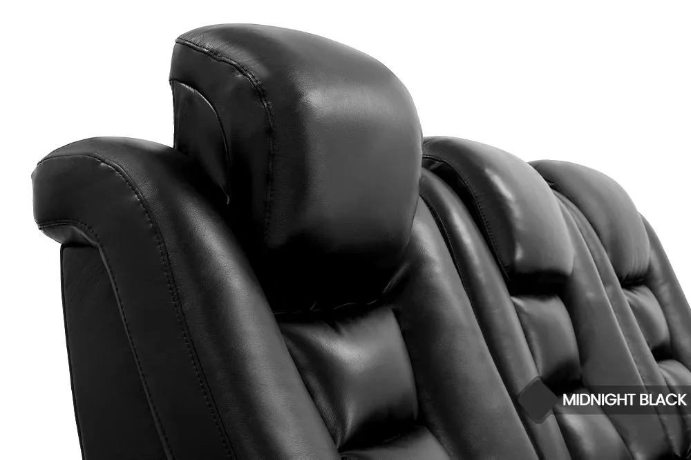 Valencia Venice Leather Home Theater Seating Row of 3, Black