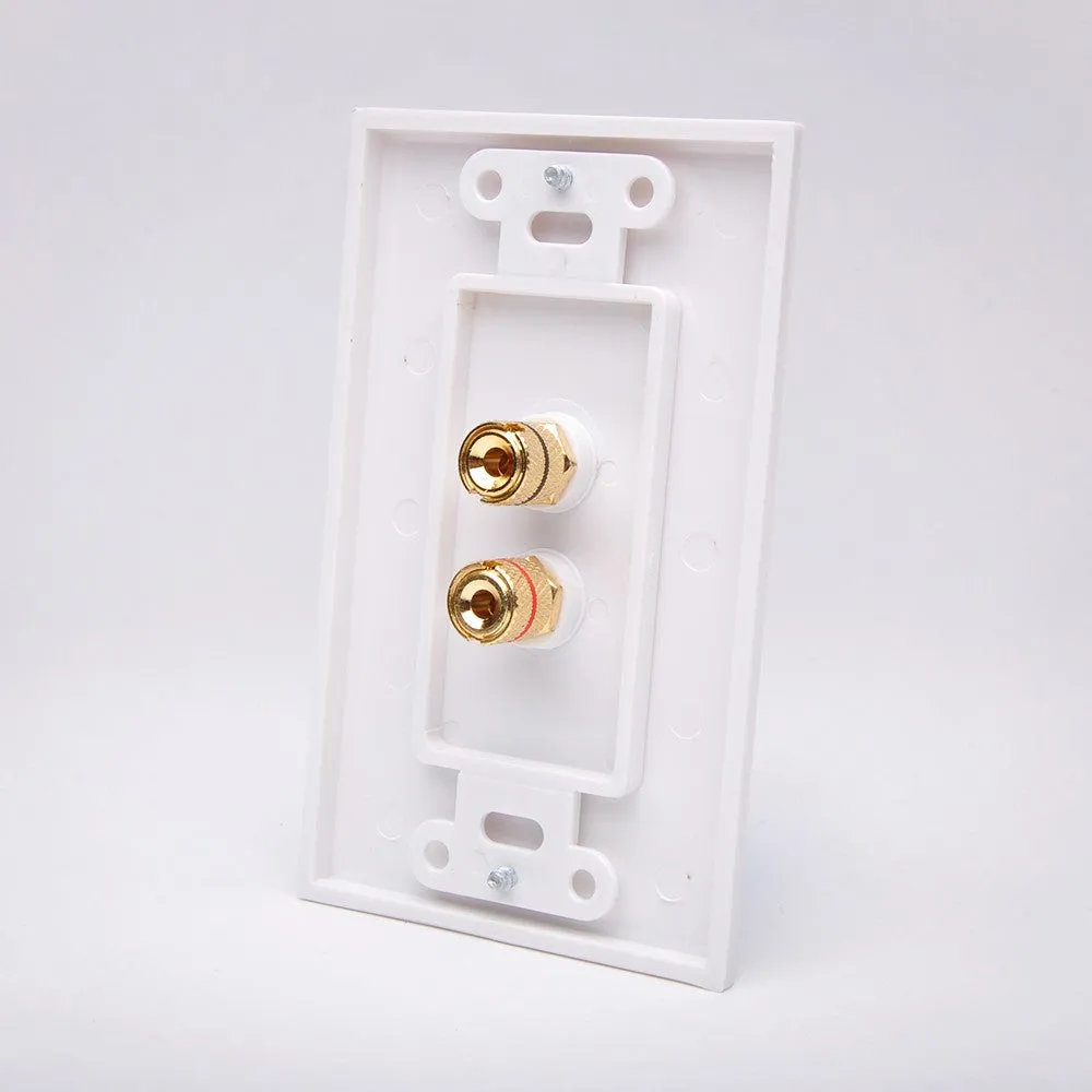 Vanco 28146W 1 Pair Binding Post Decor Wall Plate