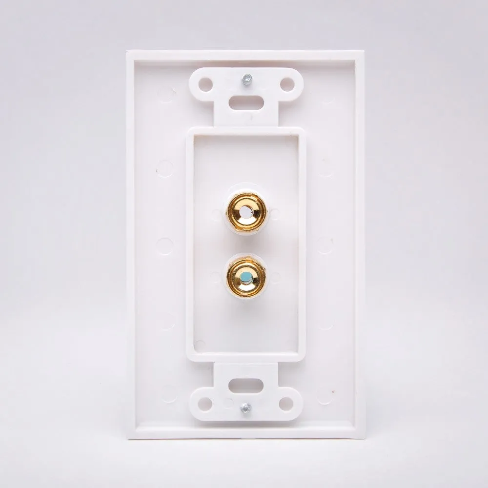 Vanco 28146W 1 Pair Binding Post Decor Wall Plate
