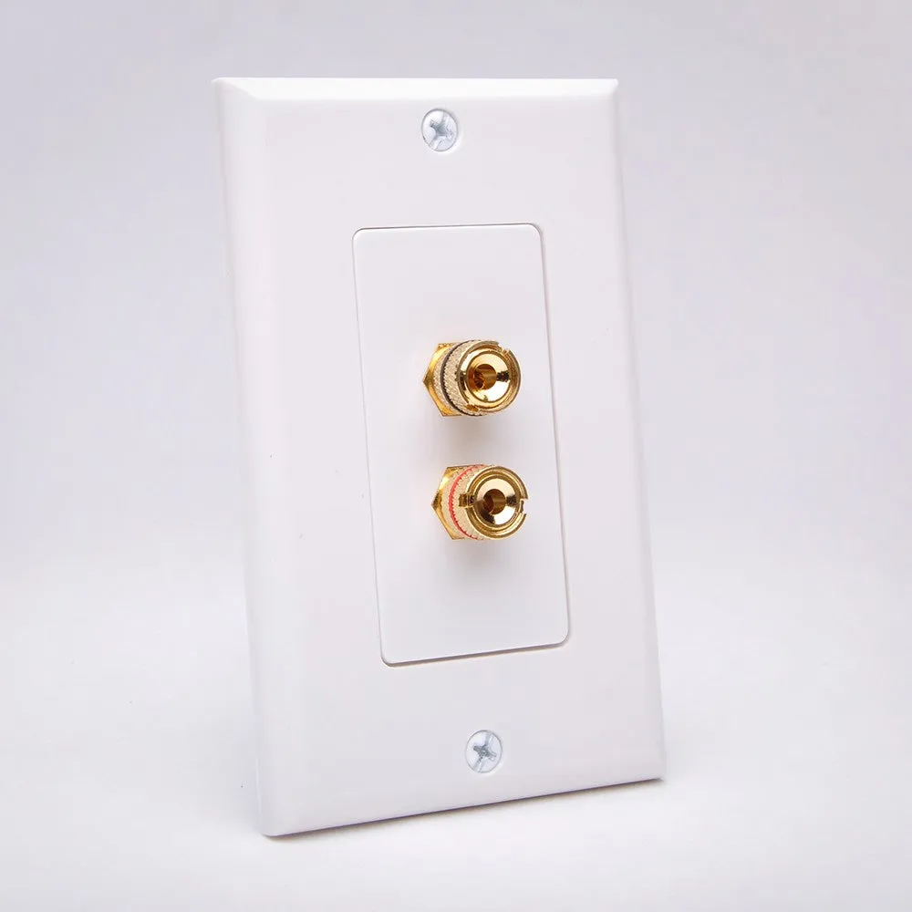 Vanco 28146W 1 Pair Binding Post Decor Wall Plate