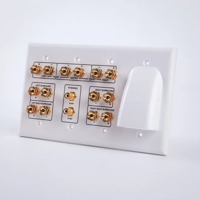 Vanco HTWP72BW 7.2 Home Theater Wall Plate w/ Bulk Cable