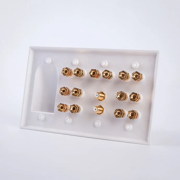 Vanco HTWP72BW 7.2 Home Theater Wall Plate w/ Bulk Cable