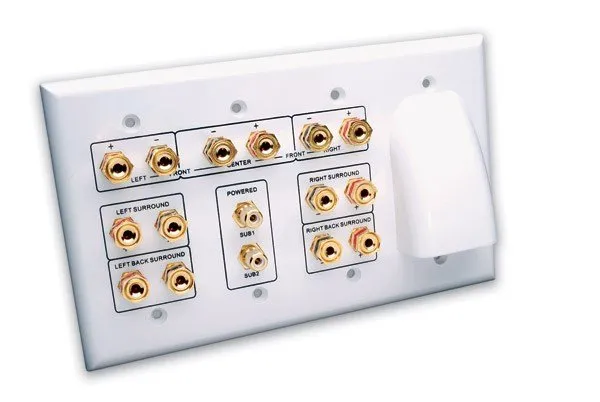 Vanco HTWP72BW 7.2 Home Theater Wall Plate w/ Bulk Cable