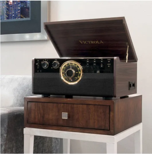 VICTROLA 7 in 1 Nostalgic Turntable with CD, radio & Cassette - VTA-370B