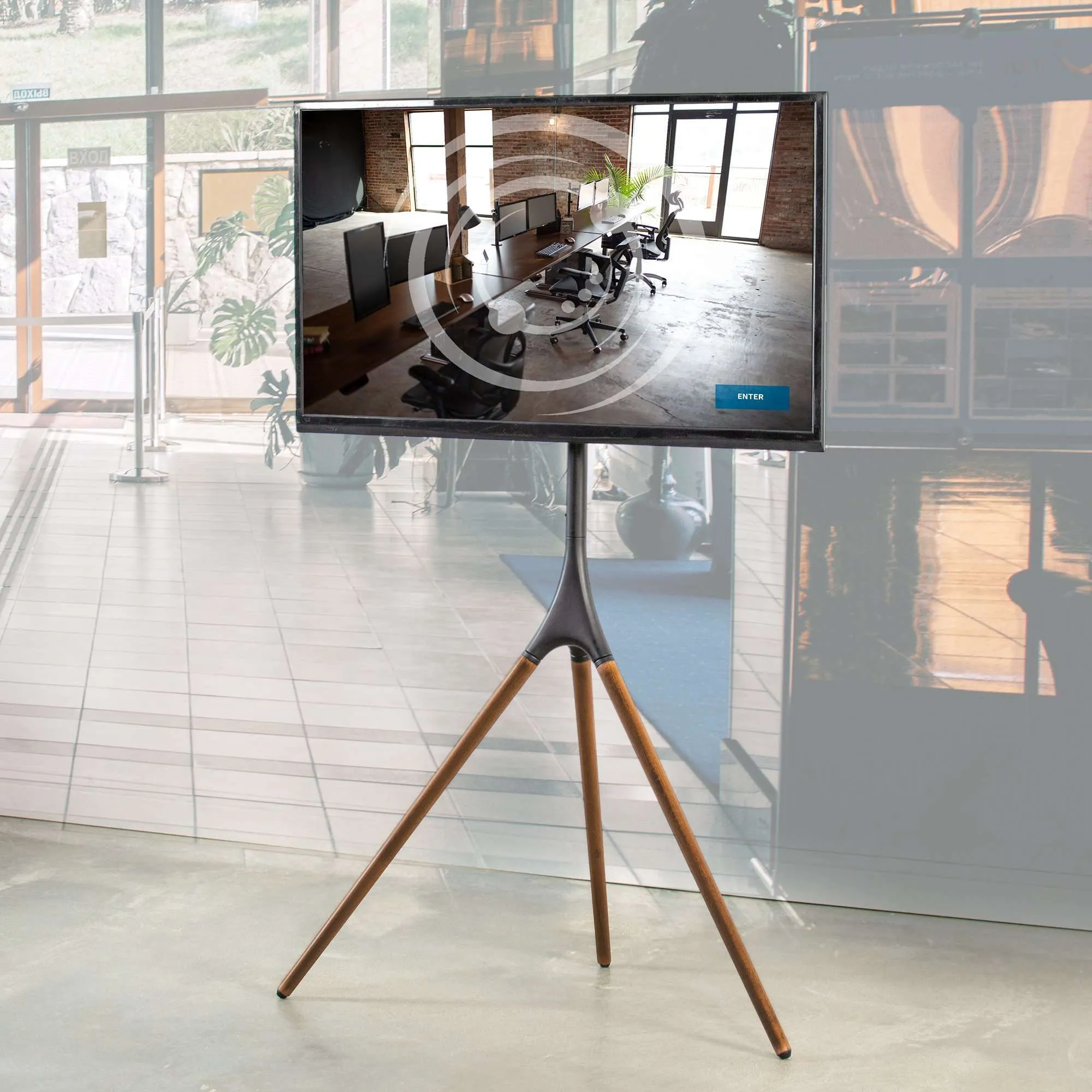 VIVO Black Easel Stand for 45" to 65" TVs, STAND-TV65A