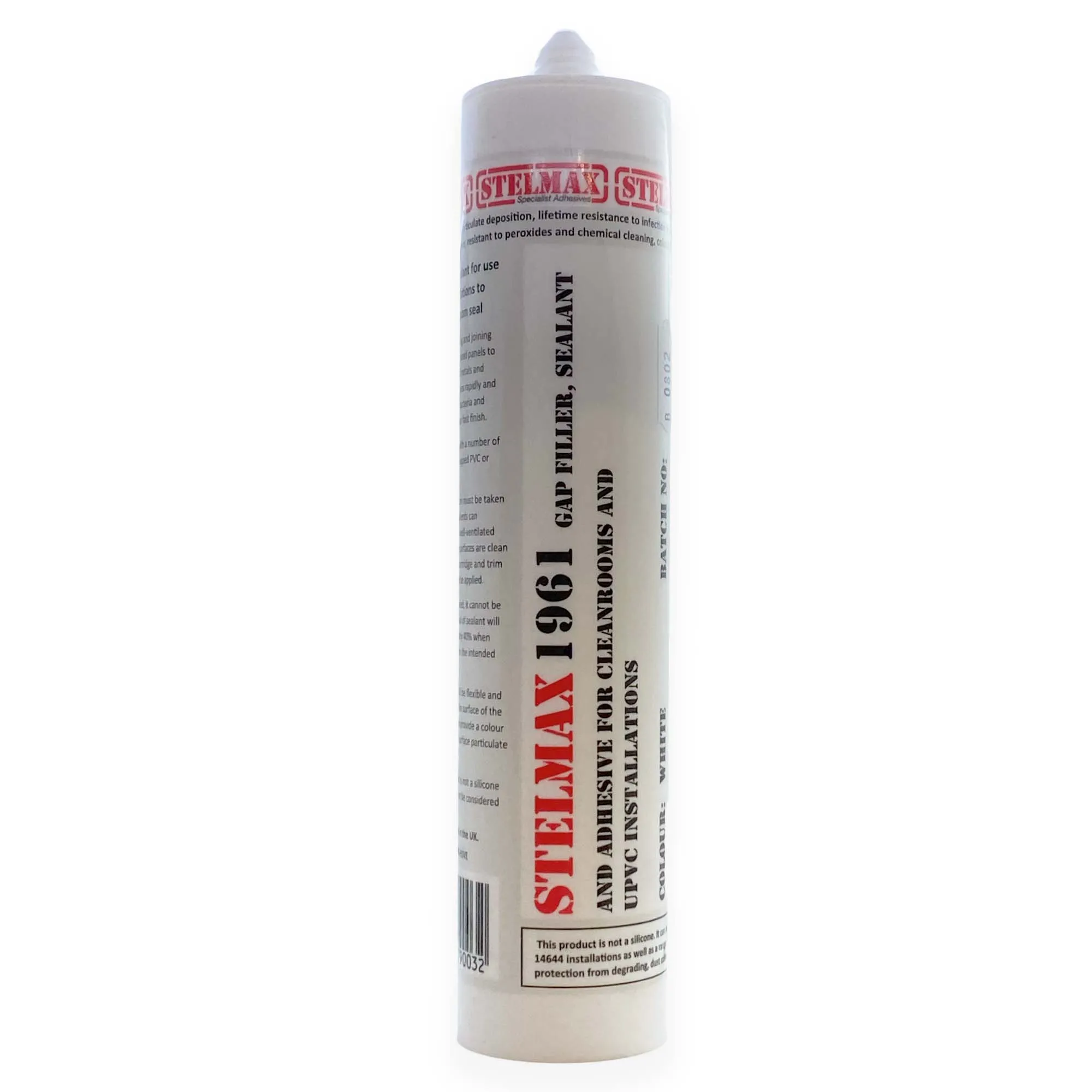 White Stelmax 1961 Gap Filler Sealant PVC Resin Cartridge Tube Crack Bonding