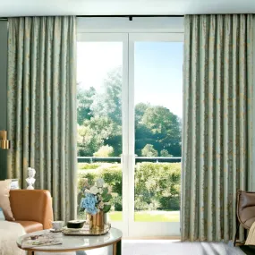 Zara Velvet Embossing Green Blackout Thermal Custom Curtain