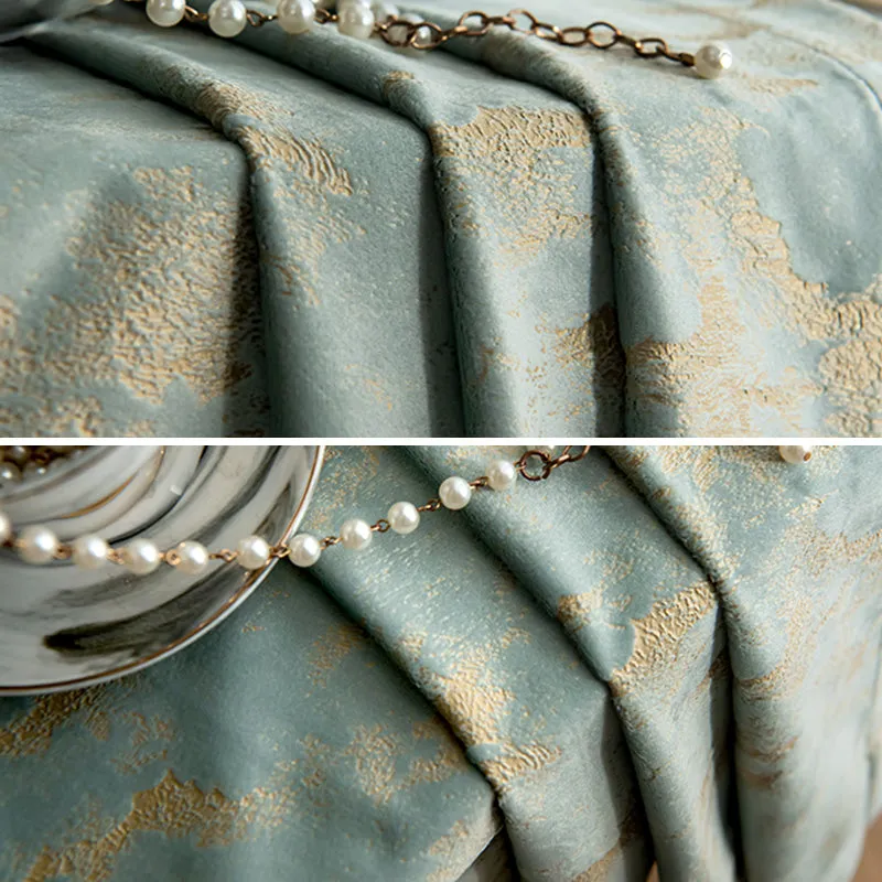 Zara Velvet Embossing Green Blackout Thermal Custom Curtain